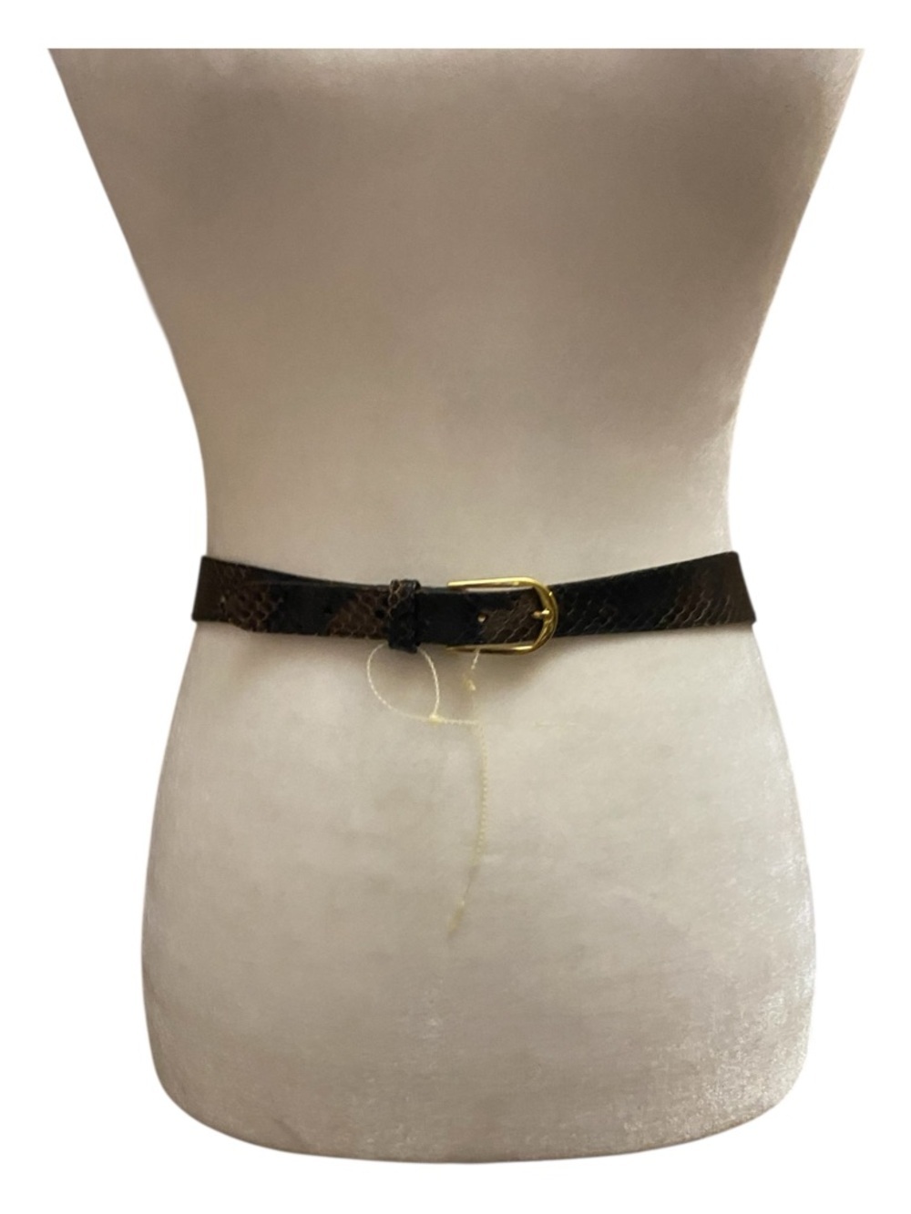 Pierre Cardin Womens Brown Genuine Sea Snake Vintage Belt 80s Style